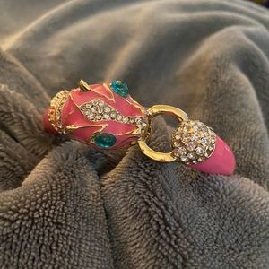 Beautiful Pink Enamel Lizard Bangle